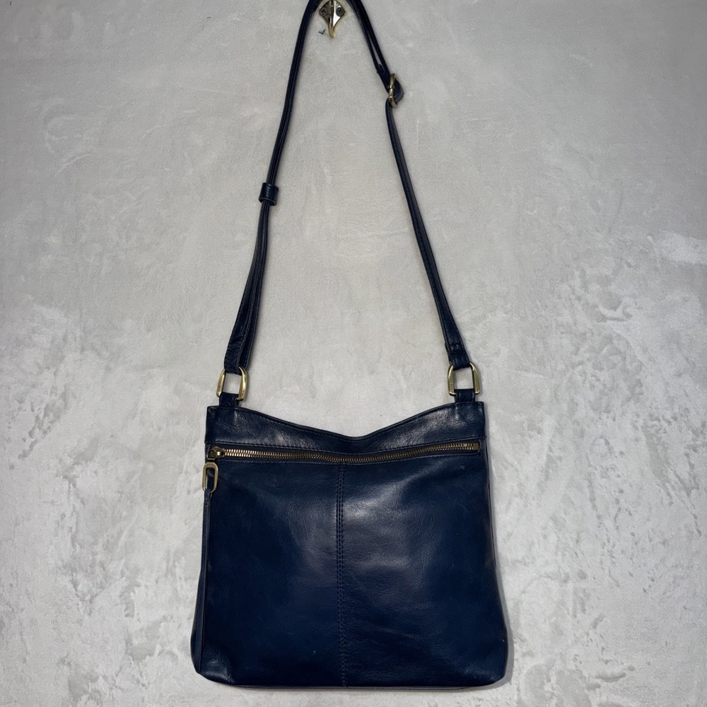 Hobo International Blue Leather Crossbody Purse Adjustable Strap Shoulder Bag